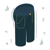 Editable design icon of pants vector