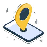 Premium design icon of mobile map vector