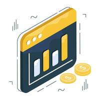 Editable design icon of online data analytics vector