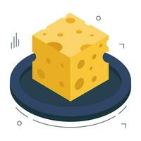 An icon design of cheese block vector