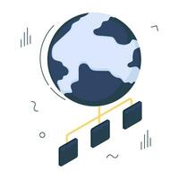 Editable design icon of global network vector