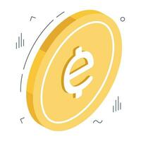 A creative design icon of euro coin vector