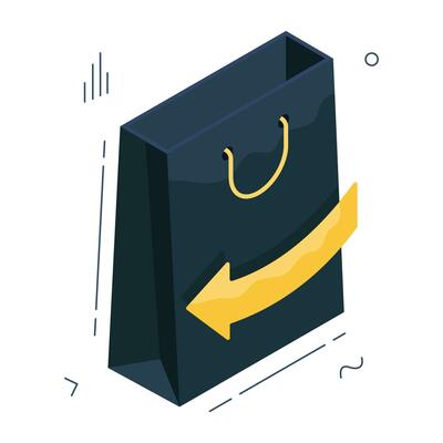 Parcel Return vector, isometric icon
