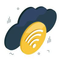 icono de diseño perfecto de wifi en la nube vector