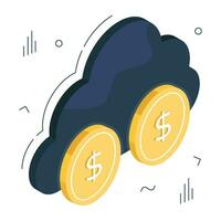 Trendy vector design of cloud earning