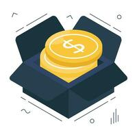 Trendy design icon of money box vector