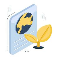 Conceptual isometric design icon of eco content vector