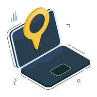 Conceptual isometric design icon of online location vector