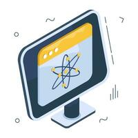 Trendy design icon of online atom vector