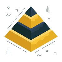 Trendy design icon of pyramid chart vector