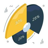 An icon design of discount chart vector