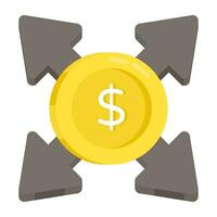 Conceptual flat design icon of financial directions vector