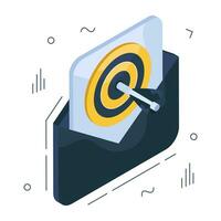 Editable design icon of target mail vector