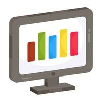 Editable design icon of online data analytics vector