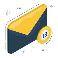 Editable design icon of unread mail vector