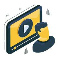 A premium download icon of mobile video vector