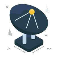 A isometric design icon of satellite dish vector