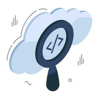 Unique design icon of cloud coding vector