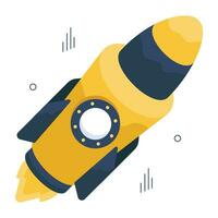 Conceptual isometric design icon of rocket vector