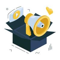 editable diseño icono de márketing caja vector