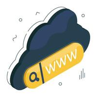 Icon of cloud browser in isometric design vector