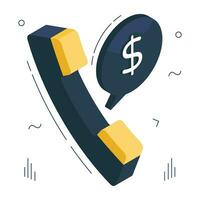 Trendy design icon of financial call vector