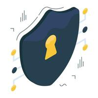 An editable design icon of security shield vector