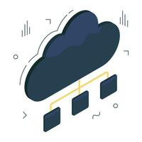 Premium download icon of cloud networking vector