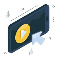 A premium download icon of mobile video vector