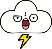 nuage d'orage de dessin animé mignon png