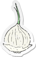 retro distressed sticker of a cartoon onion png