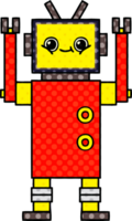 cartoon robot in stripboekstijl png