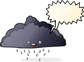 nuvem de chuva dos desenhos animados com balão png