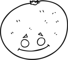 black and white cartoon orange png