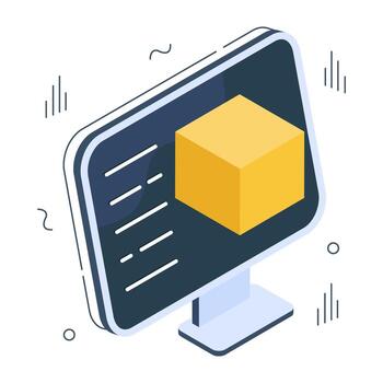 Editable design icon of 3d model vector