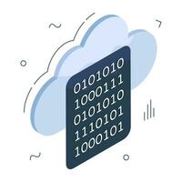 An icon design of cloud binary file vector