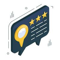 Editable design icon of location chat vector