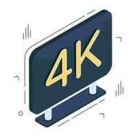 A creative design icon of 4k resolution vector