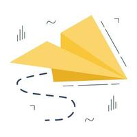 Editable design icon of paper plane vector