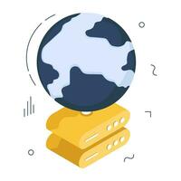 An isometric icon design of global server vector