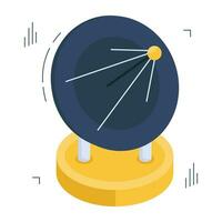 An isometric design icon of satellite dish vector