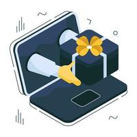 Premium download icon of online gift delivery vector