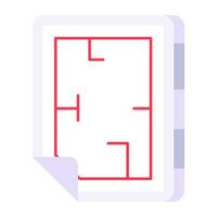 Conceptual flat design icon of construction map vector