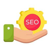 Conceptual flat design icon of search engine optimization vector