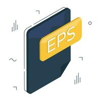 An isometric design icon of eps file vector