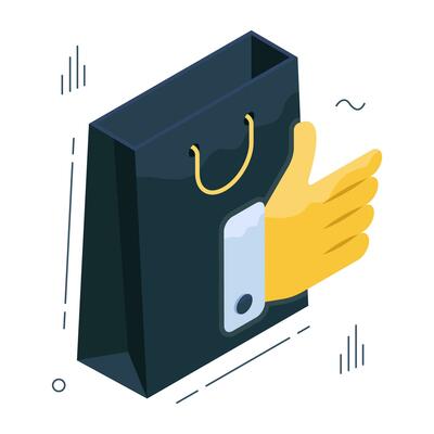 A unique design icon of shopping feedback