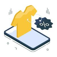 Trendy design icon of mobile shopping sale vector