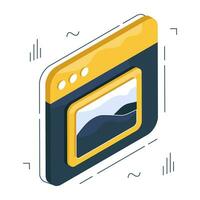 Conceptual isometric design icon of web gallery vector