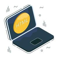 único diseño icono de html vector