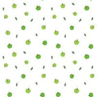 Fruity seamless pattern with cute green apple. Pattern for textiles, wrapping paper, wallpapers, backgrounds vector